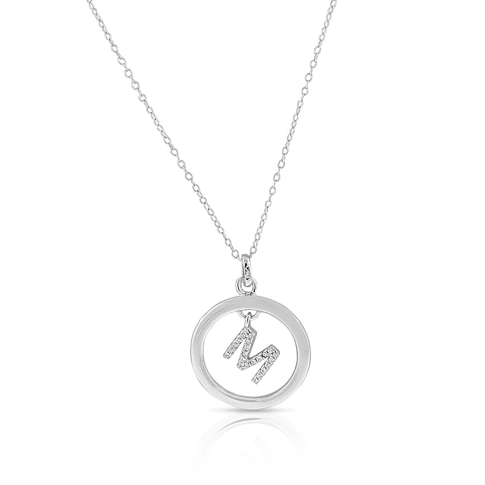 Letter M Coin Pendant Necklace in Oxidized Sterling Silver | Kendra Scott